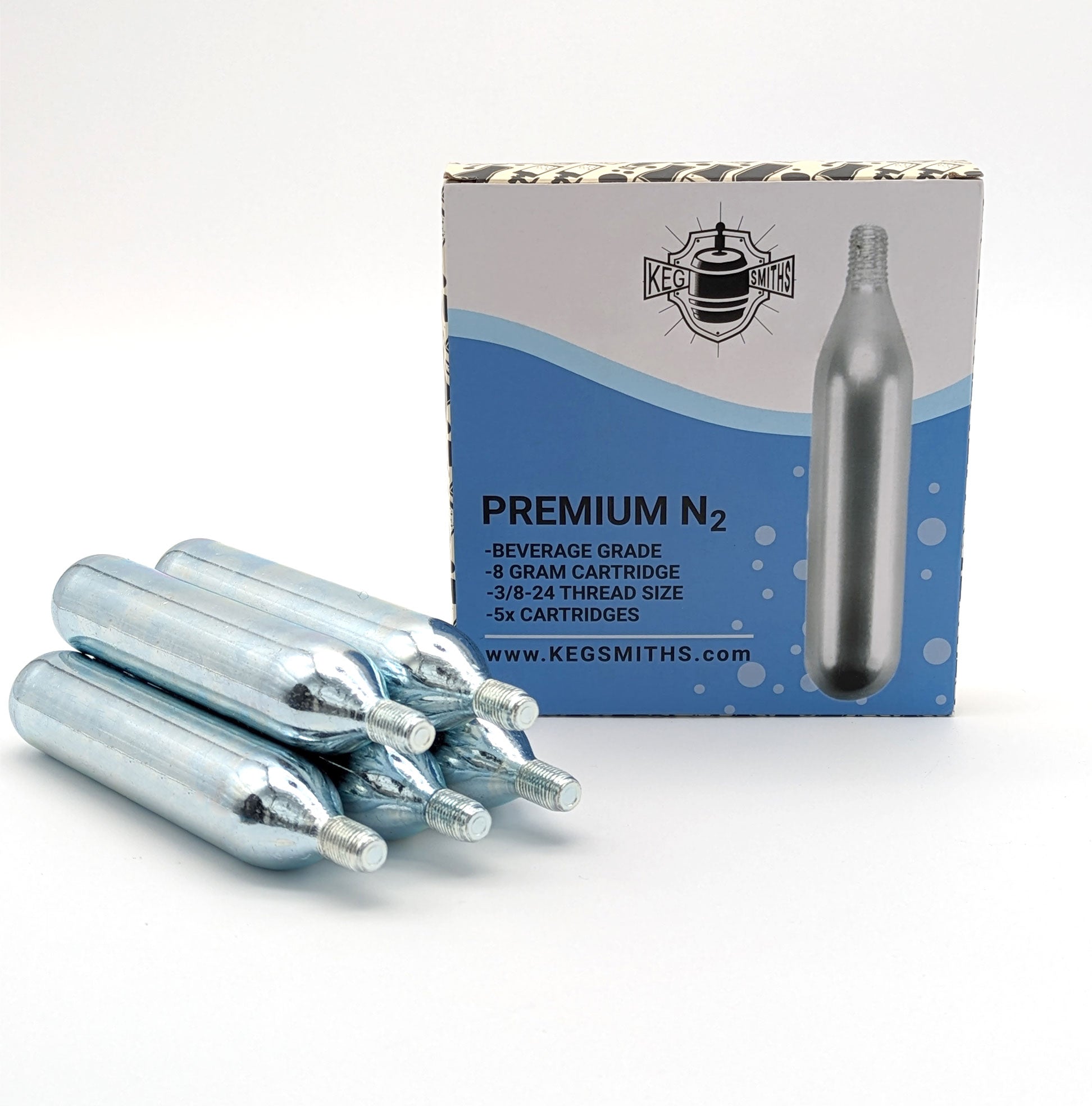 Nitrogen Threaded Beverage Grade Cartridges - 8 Gram